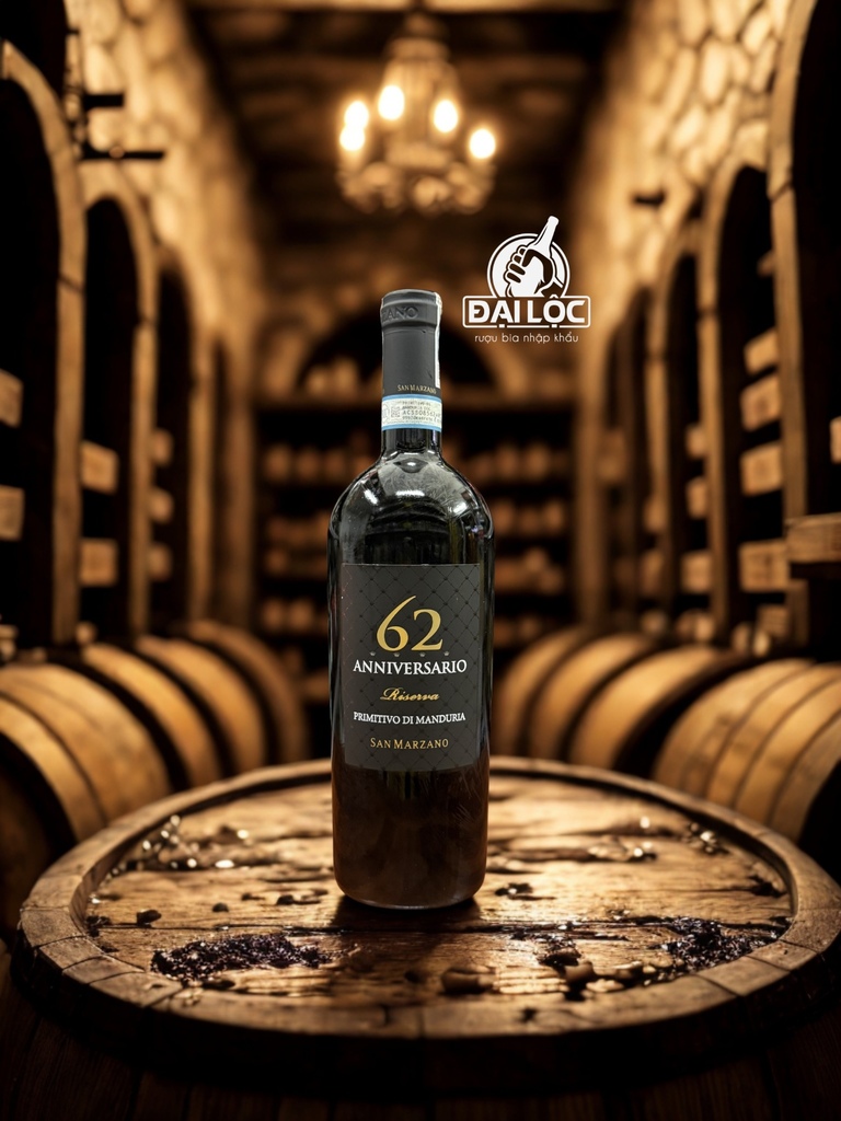 Rượu Vang Ý 62 Anniversario Primitivo di Manduria DOP Riserva Rượu Vang Ý 62 Anniversario Primitivo di Manduria DOP Riserva