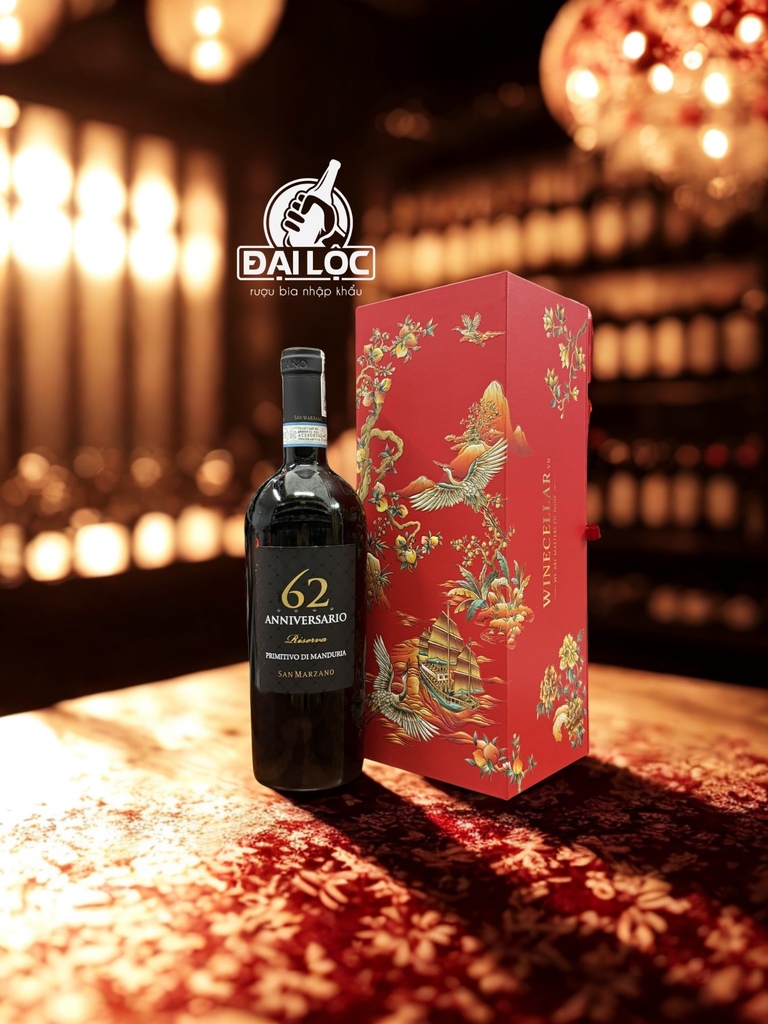 Rượu Vang Ý 62 Anniversario Primitivo di Manduria DOP Riserva Rượu Vang Ý 62 Anniversario Primitivo di Manduria DOP Riserva