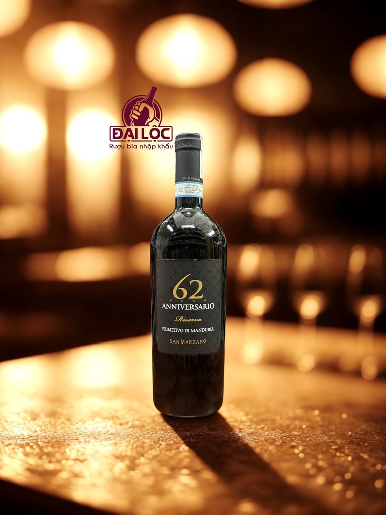 Rượu Vang Ý 62 Anniversario Primitivo di Manduria DOP Riserva Rượu Vang Ý 62 Anniversario Primitivo di Manduria DOP Riserva