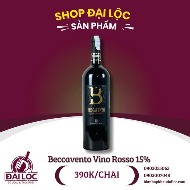 BECCAVENTO VINO ROSSO 15% – KIỆT TÁC VANG ĐỎ ĐẬM ĐÀ TỪ MIỀN NAM NƯỚC Ý Beccavento vino rosso 15%