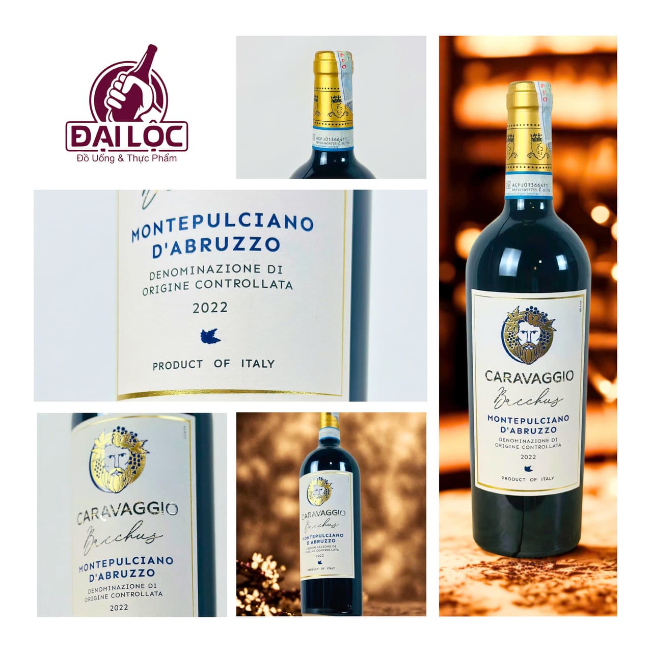 RƯỢU VANG Ý CARAVAGGIO MONTEPULCIANO D'ABRUZZO 2022 14% Caravaggio Montepulciano vang Ý