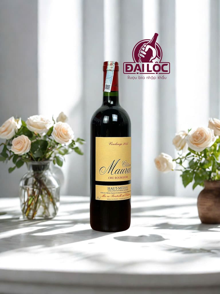 Château Maurac Cru Bourgeois 2015 – Đẳng Cấp Nổi Bật Từ Haut-Médoc Château Maurac Cru Bourgeois 2015 chụp nghiêng