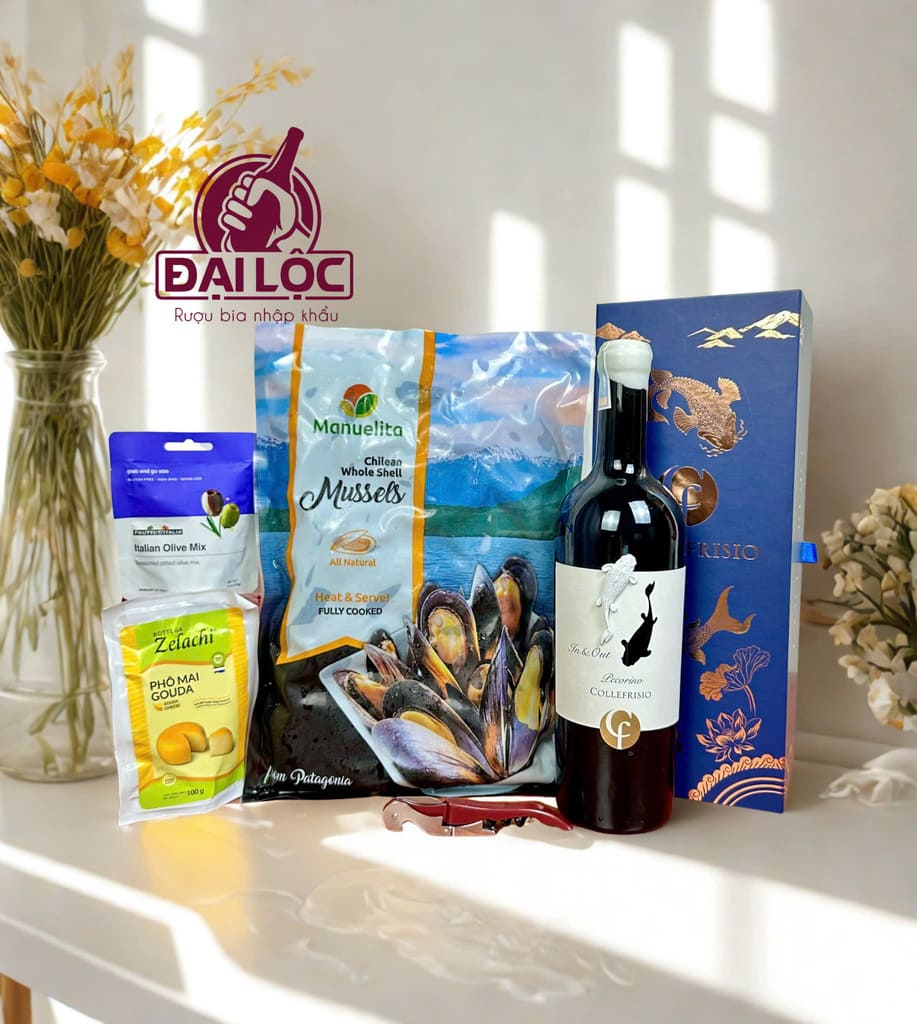 Rượu Vang Trắng Collefrisio Pècorino – Mua 1 Tặng 4 Vang trang Collefrisio tặng 4 món