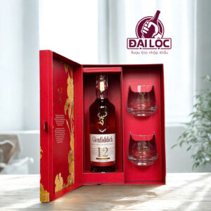 Hộp quà Glenfiddich 12 Sherry Cask 2026 phía trong hộp