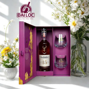 Hộp quà Glenfiddich 15 2026 kèm 2 ly