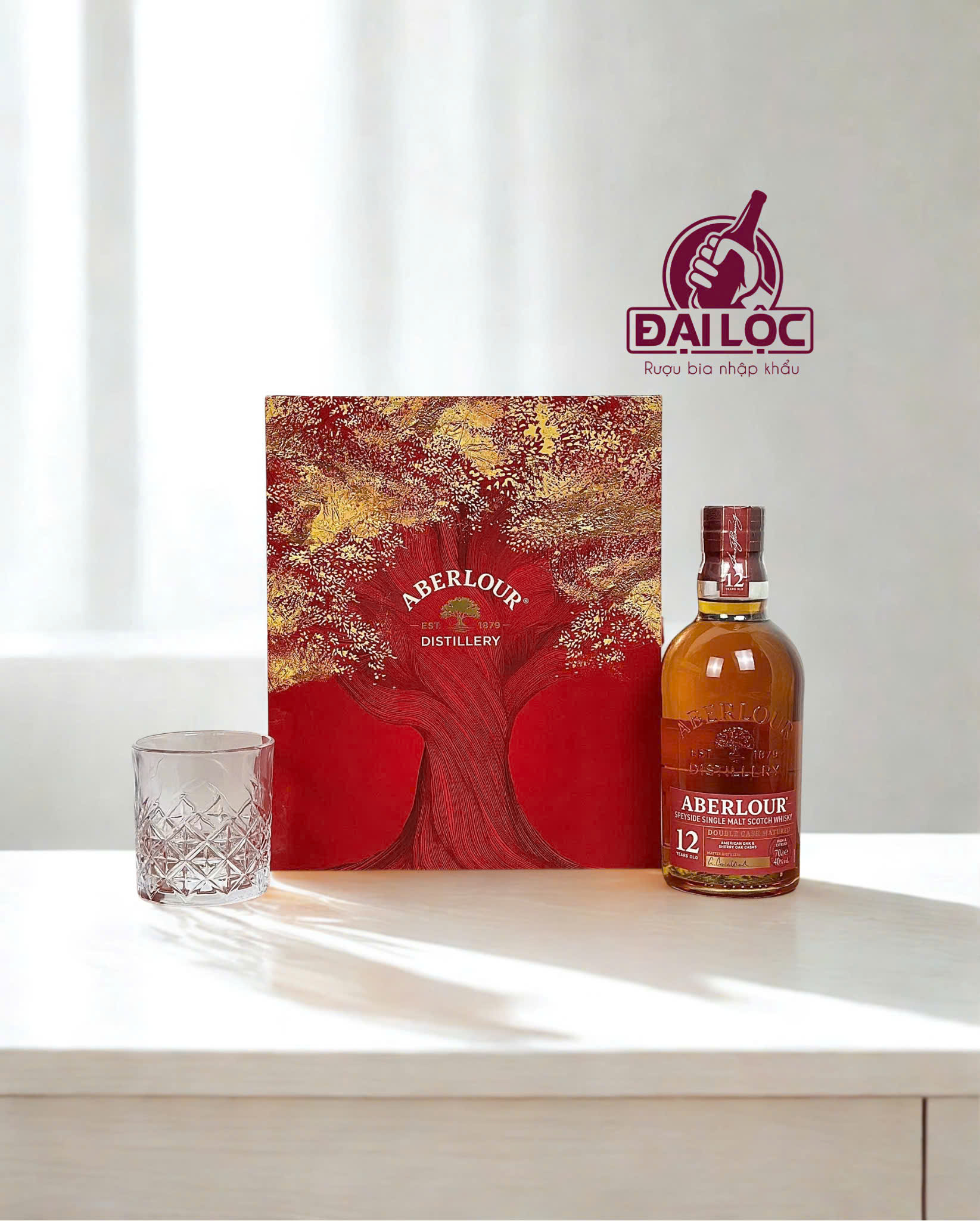 Hộp quà rượu Aberlour 12 Year Old Single Malt giá tốt