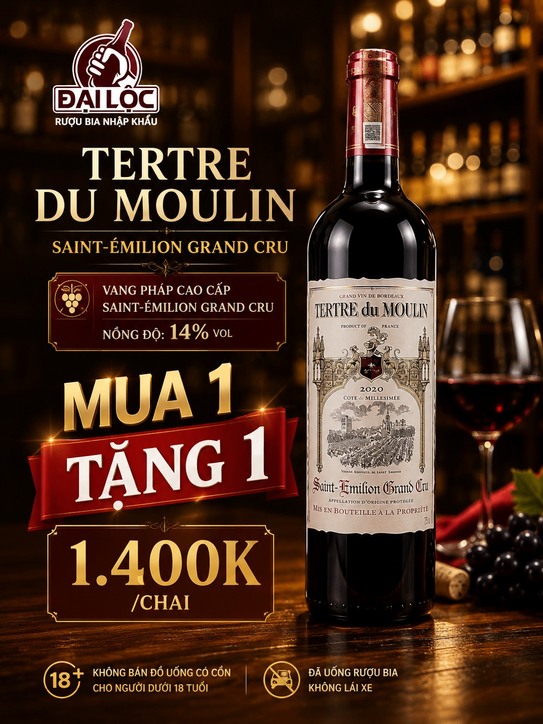 Rượu Vang Tertre Du Moulin Cuvee Millesimee 2020 Saint-Émilion Grand Cru - Mua 1 Tặng 1