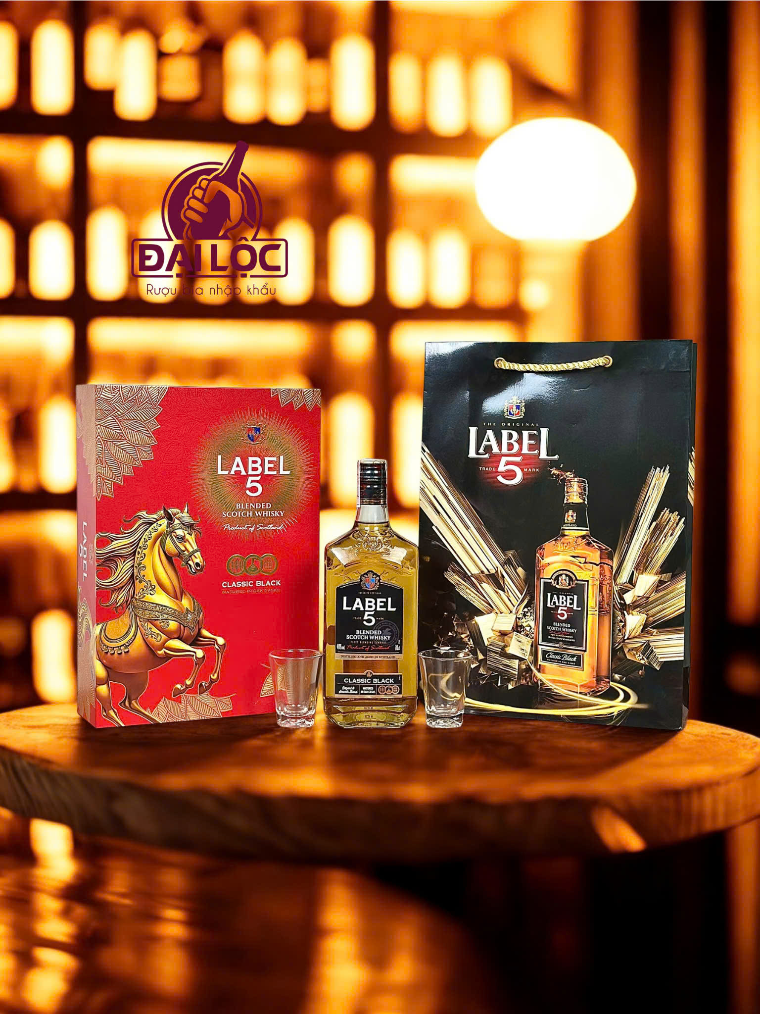 Hộp Quà Rượu Label 5 700ml Hộp Quà Rượu Label 5 Classic Black 700ml: Món Quà Sang Trọng, Giá Trị Tại Shop Đại Lộc