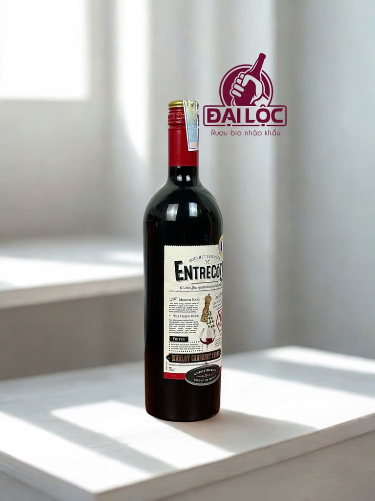 Rượu vang Pháp Entrecôte 2023 (14%) chính hãng tại Shop Đại Lộc (39 Hoa Cúc, TPHCM)
