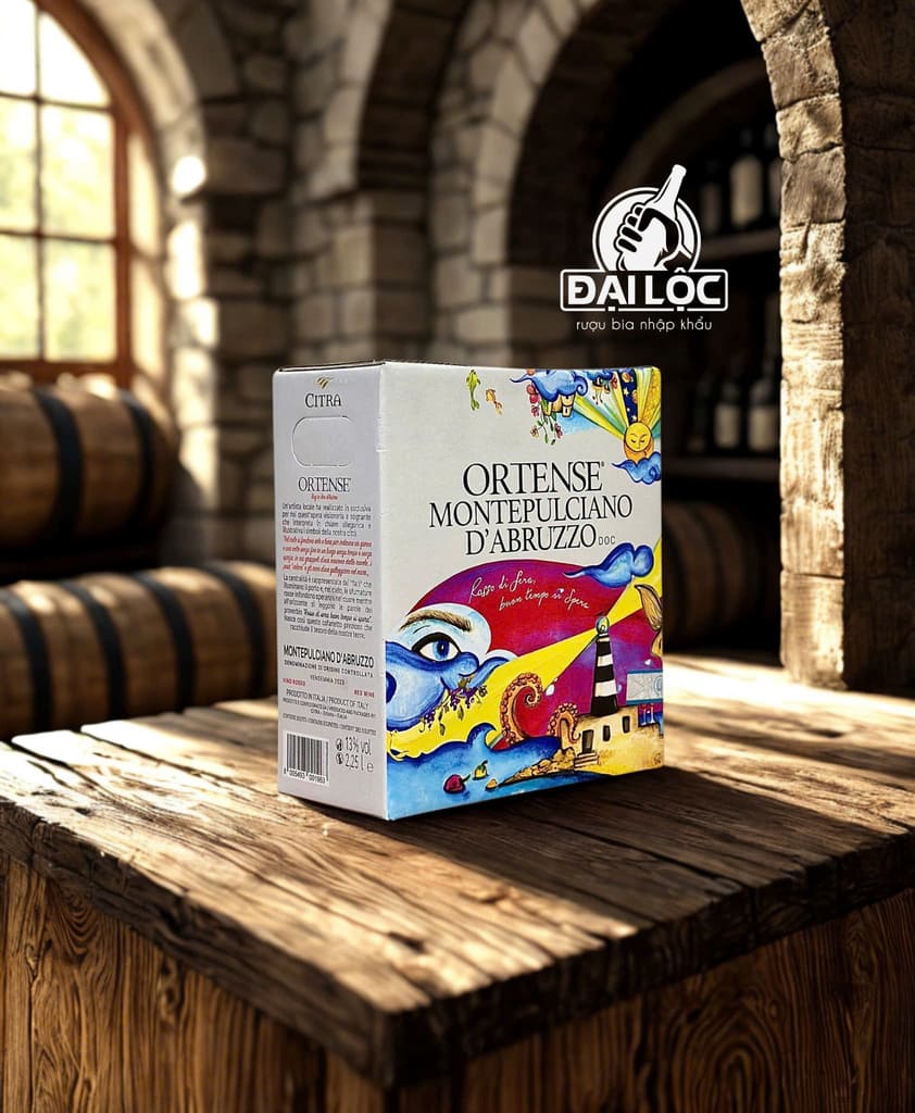 Vang bịch Ý Citra Ortense Montepulciano 2,25L chính hãng tại Shop Đại Lộc (39 Hoa Cúc, TPHCM)