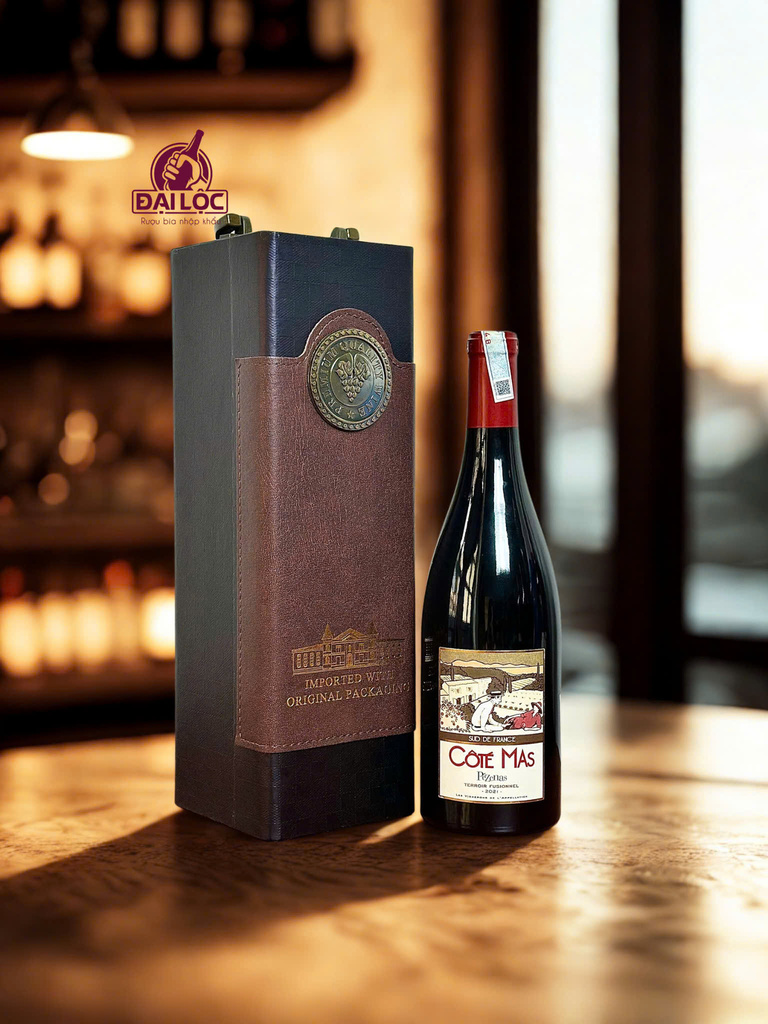 Hộp quà vang Pháp Côté Mas Pézenas 2021 14,5% - Chai 750ml