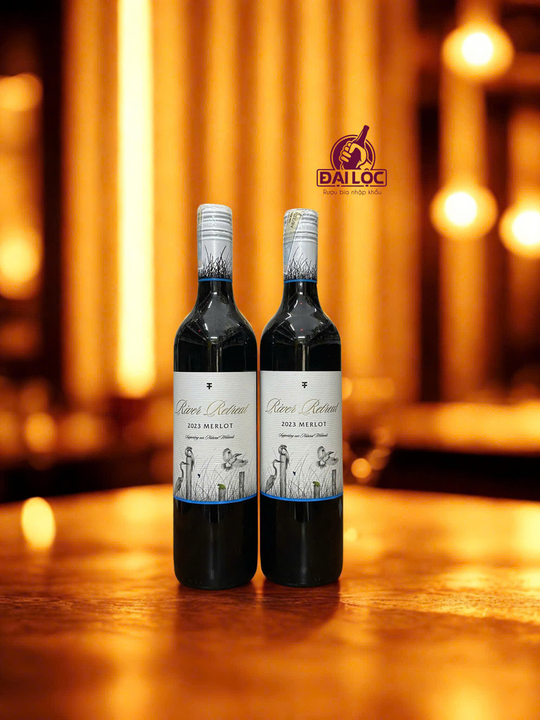 Rượu vang Úc River Retreat Merlot 2023 13,5% - Chai 750ml