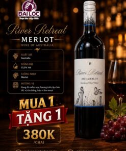 Rượu vang Úc River Retreat Merlot 2023 13,5% - Mua 1 tặng 1