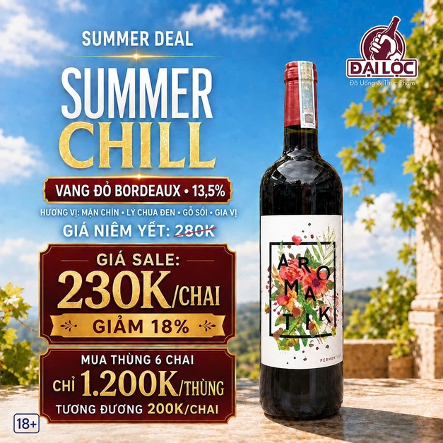 Rượu Vang Pháp Aromatik Bordeaux 2023 13,5%