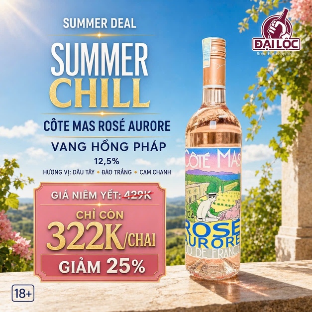 Rượu Vang Hồng Cote Mas Rose Aurore 2024 12,5%