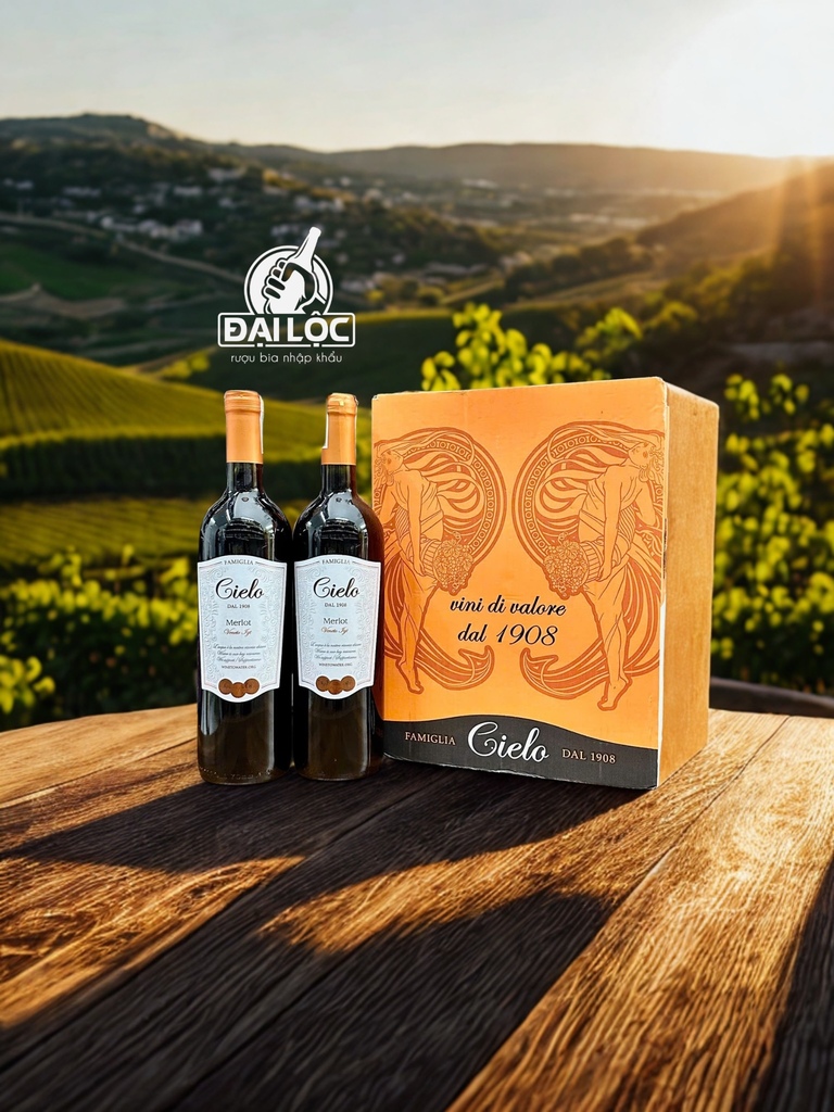 Rượu Vang Ý Cielo Merlot 2023 12,5% - Chai 750ml