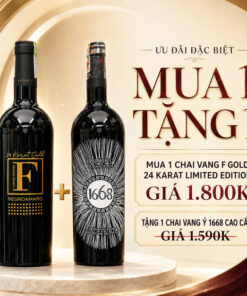Mua 1 Tặng 1: Vang F Gold 24K Tặng Vang Ý 1668 Primitivo 15%