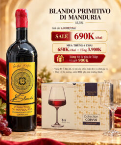 Rượu Vang Ý Blando Primitivo di Manduria 15,5%
